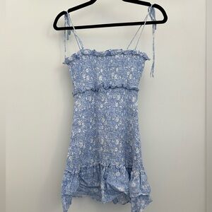 Blue & White Floral Emory Park Mini Dress